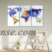 3 Piece Unframed World Map Modern HD Canvas Wall Art Print Pictures Canvas Painting Decoration Unframed Study Kid Room Office Nusery Bedroom Living Room 12*39inch   